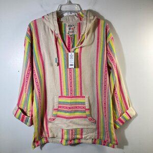 Womens Beach By Exist Hooded Pullover Beach Cover Heavier Cotton XL‎ NWT